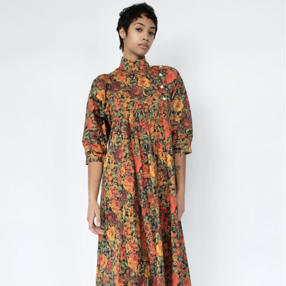 Laura Ashley x BATSHEVA Smock Dress In Craftwork Roses size 12